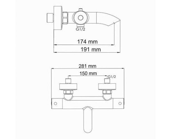 Термостатический смеситель для ванны WasserKRAFT Berkel 4811 Thermo_, изображение 3