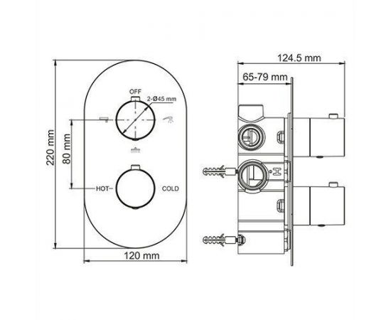 Термостатический смеситель для ванны и душа WasserKRAFT Berkel 4844 Thermo_, изображение 3