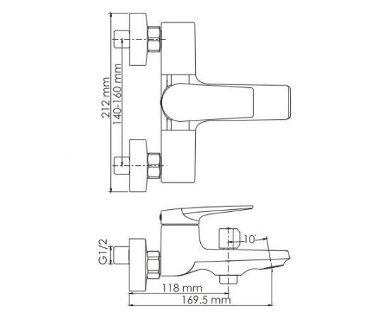 Смеситель для ванны с коротким изливом WasserKRAFT Wiese 8401_, изображение 3