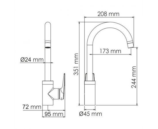 Смеситель для кухни WasserKRAFT Wiese 8407_, изображение 3