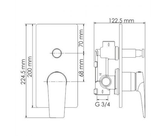 Смеситель для ванны и душа WasserKRAFT Aisch 5561_, изображение 3