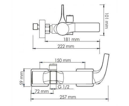 Смеситель для ванны с коротким изливом WasserKRAFT Sauer 7101_, изображение 3