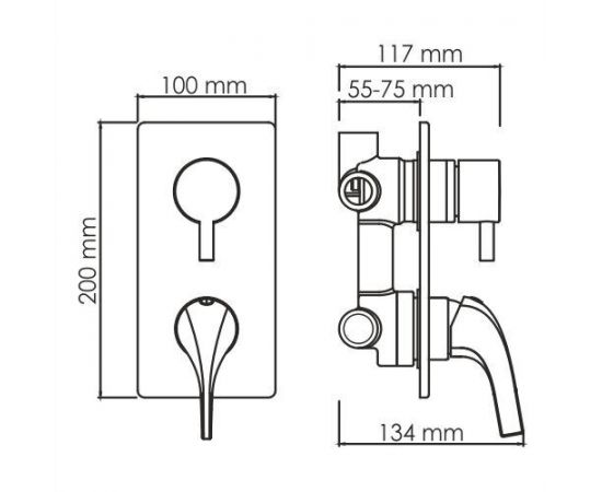 Смеситель для ванны и душа WasserKRAFT Sauer 7171_, изображение 3