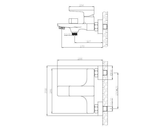 Смеситель для ванны и душа ESKO BERLIN BR 54_, изображение 2