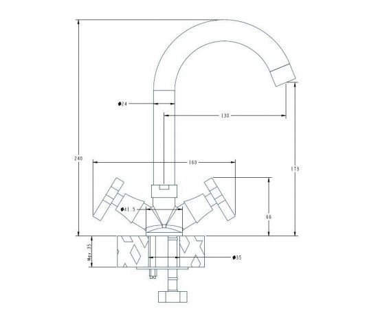 Смеситель для раковин ESKO ZURICH ZH 26_, изображение 3