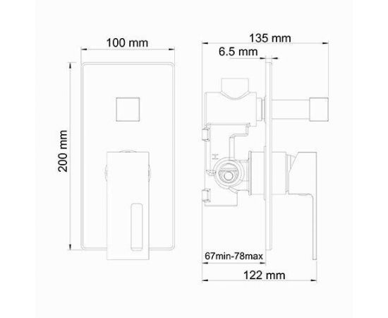 Смеситель для ванны и душа WasserKRAFT Alme 1541_, изображение 3