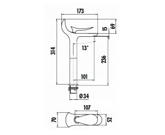 Смеситель для раковины Creavit Foglia FG6501, хром_, изображение 4