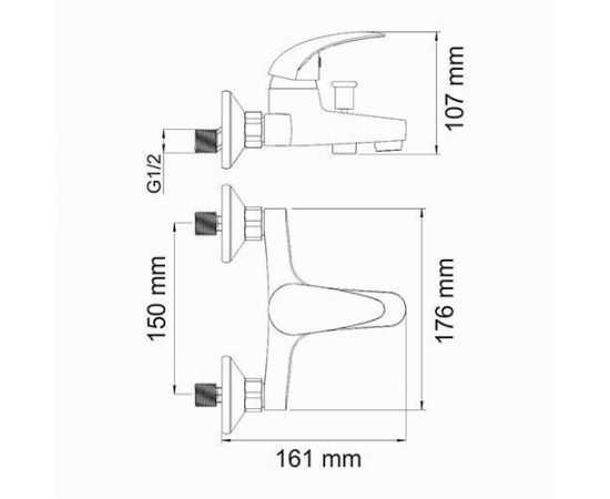 Смеситель для ванны с коротким изливом WasserKRAFT Isen 2601_, изображение 3