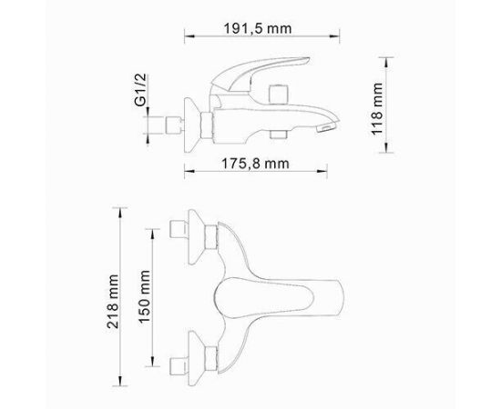 Смеситель для ванны с коротким изливом WasserKRAFT Rossel 2801_, изображение 3