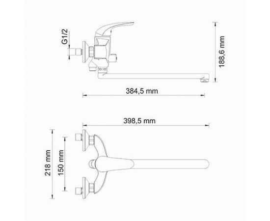 Смеситель для ванны с длинным изливом WasserKRAFT Rossel 2802L_, изображение 3