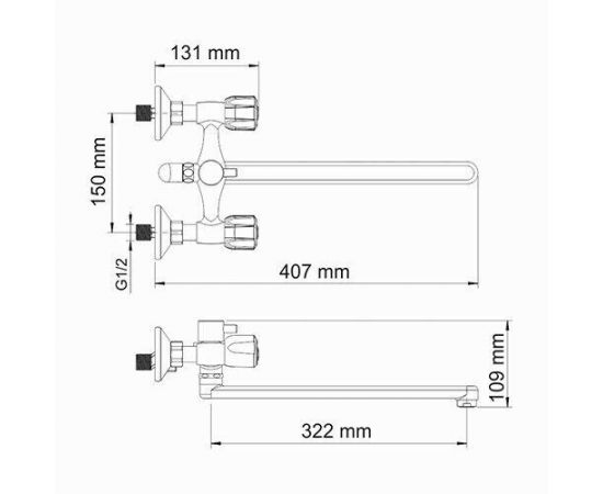 Смеситель для ванны с длинным изливом WasserKRAFT Amper 2902L_, изображение 3