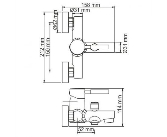 Смеситель для ванны с коротким изливом WasserKRAFT Main 4101_, изображение 3