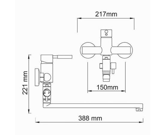 Смеситель для ванны с длинным изливом WasserKRAFT Wern 4202L_, изображение 3