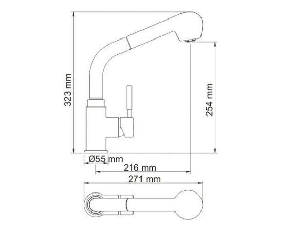 Смеситель для кухни с выдвижной лейкой WasserKRAFT Wern 4266_, изображение 3