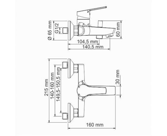 Смеситель для ванны с коротким изливом WasserKRAFT Rhin 4401_, изображение 3