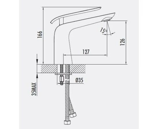 Смеситель для раковины Creavit Bloom BL1511-B, белый_, изображение 2