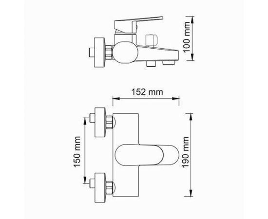 Смеситель для ванны с коротким изливом WasserKRAFT Donau 5301_, изображение 3