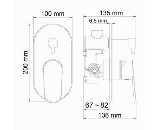 Смеситель для ванны и душа WasserKRAFT Donau 5341_, изображение 3