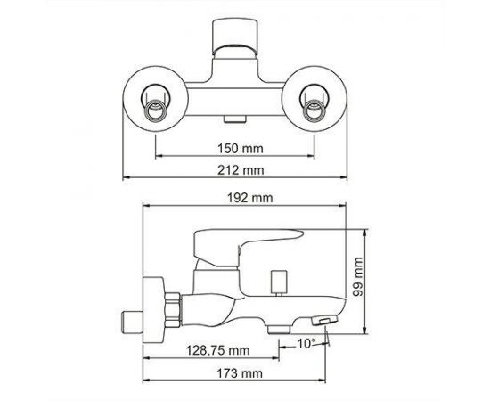 Смеситель для ванны с коротким изливом WasserKRAFT Vils 5601_, изображение 3