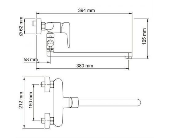 Смеситель для ванны с длинным изливом WasserKRAFT Vils 5602L_, изображение 3