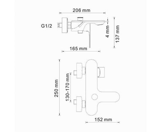 Смеситель для ванны с коротким изливом WasserKRAFT Dinkel 5801_, изображение 3