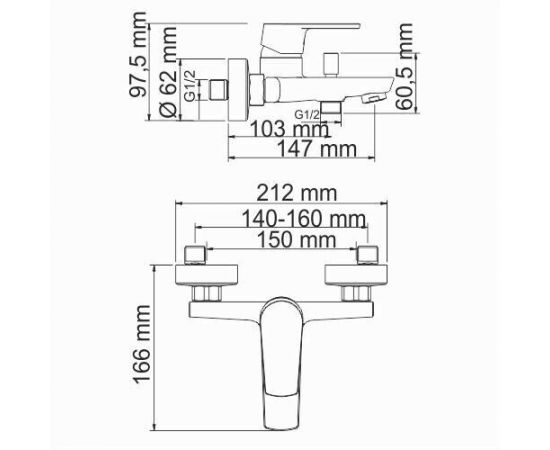 Смеситель для ванны с коротким изливом WasserKRAFT Dill 6101_, изображение 3