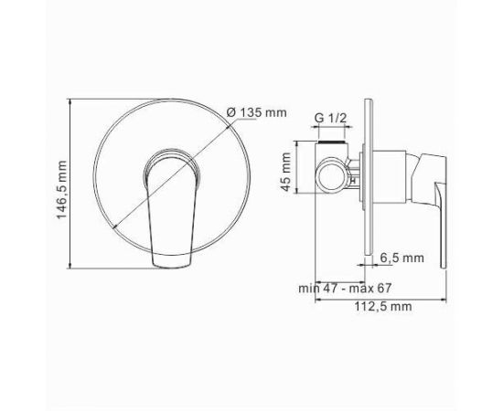 Смеситель для душа WasserKRAFT Dill 6151_, изображение 3