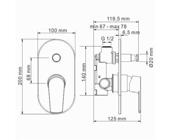 Смеситель для ванны и душа WasserKRAFT Dill 6161_, изображение 3