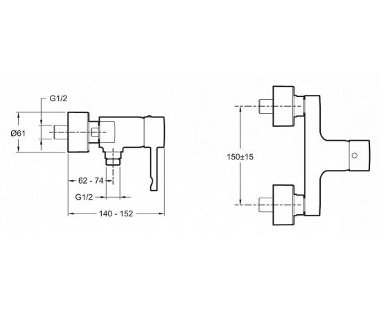 Смеситель Jacob Delafon Cuff E45533-CP для душа_, изображение 2