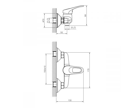 Смеситель для душа DECOROOM DR21055_, изображение 2