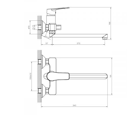 Смеситель для ванны DECOROOM DR23043_, изображение 2