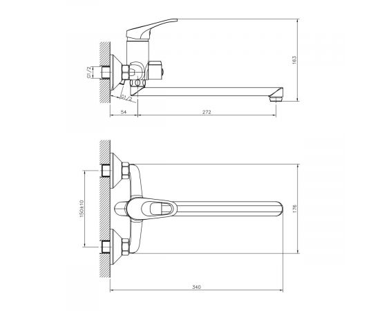 Смеситель для ванны DECOROOM DR21043_, изображение 2