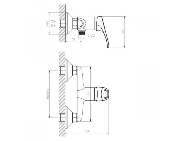 Смеситель для душа DECOROOM DR21056_, изображение 2