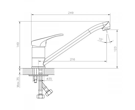 Смеситель для кухни DECOROOM DR21018_, изображение 2