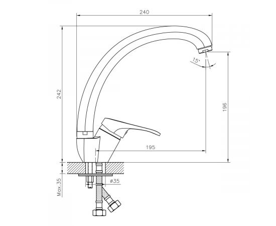 Смеситель для кухни DECOROOM DR21021_, изображение 2