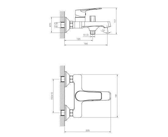 Смеситель для ванны DECOROOM DR23036_, изображение 2