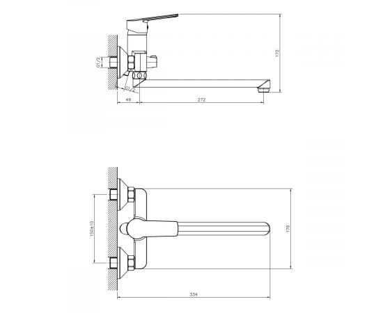 Смеситель для ванны DECOROOM DR22043_, изображение 2