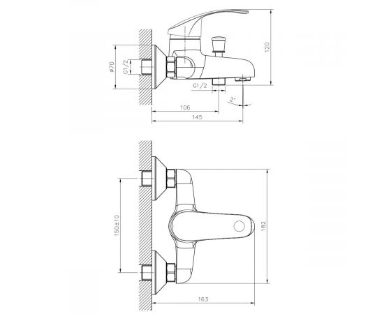 Смеситель для ванны DECOROOM DR71035_, изображение 2