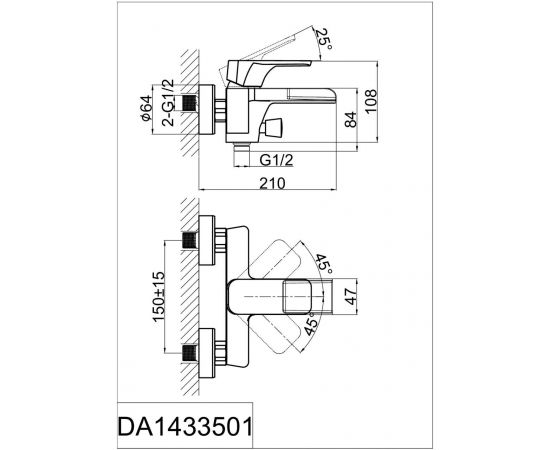 Смеситель для ванны D&K Berlin Technische DA1433515_, изображение 2