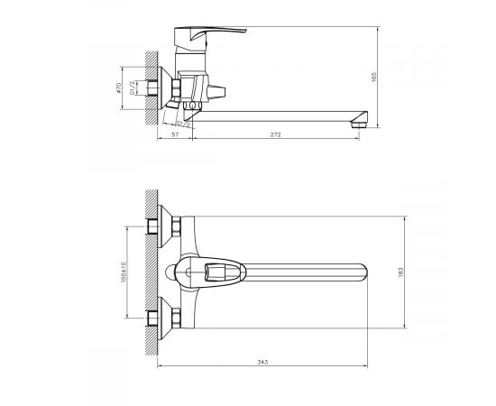 Смеситель для ванны DECOROOM DR70043_, изображение 2