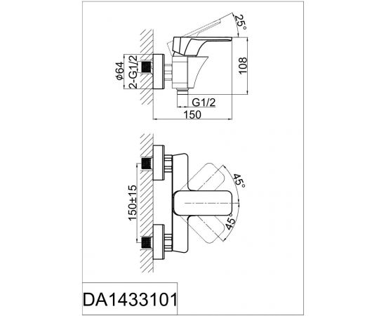 Смеситель для душа D&K Berlin Technische DA1433115_, изображение 2