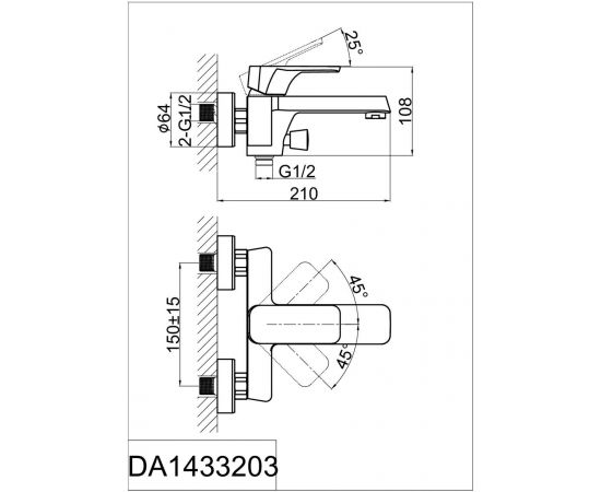 Смеситель для ванны D&K Berlin Freie DA1433201_, изображение 2