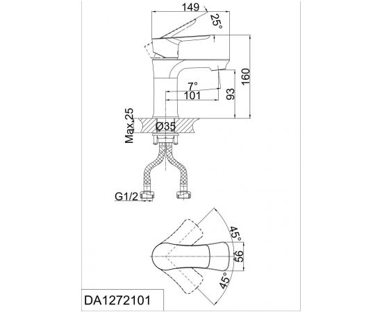 Смеситель для раковины D&K Rhein Reisling DA1272101_, изображение 2