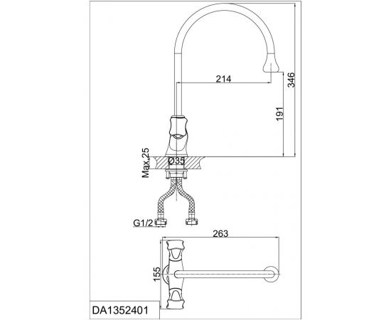 Смеситель для кухни D&K Hessen Grimm DA1382401_, изображение 2