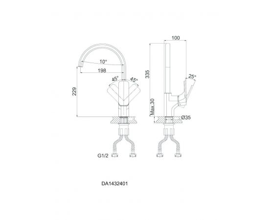 Смеситель для кухни D&K Berlin Technische DA1432415_, изображение 2