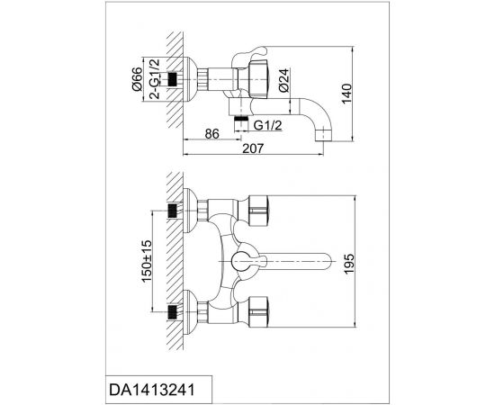 Смеситель для ванны D&K Hessen Torhall DA1413241_, изображение 2