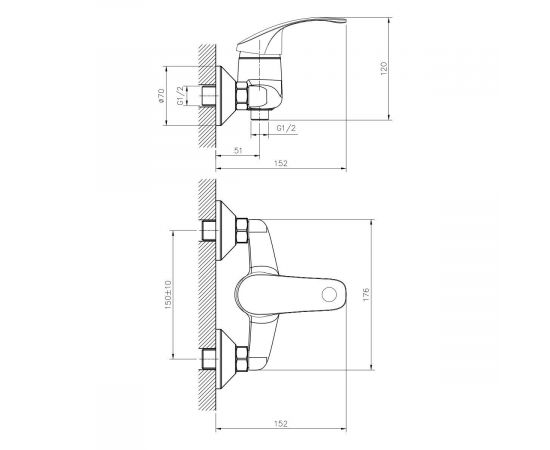 Смеситель для душа DECOROOM DR71055_, изображение 2