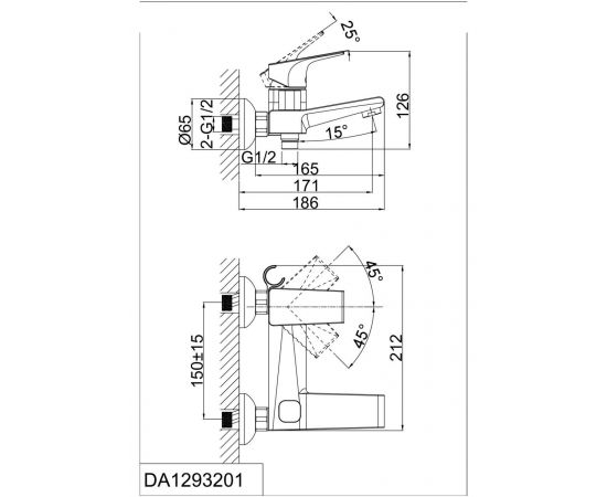 Смеситель для ванны D&K Rhein Hertz DA1293201_, изображение 2