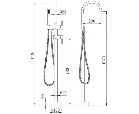 Смеситель для ванны Comforty FE018M-CMT 00004149951, черный_, изображение 8