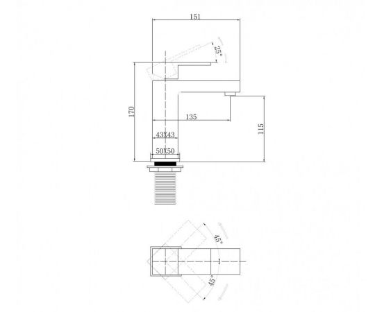 Смеситель ABBER Daheim AF8210B для раковины, черный матовый_, изображение 4